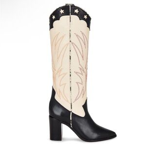 New! Schutz Maryana Western Boots Thunderbird Embroidered Heeled Festival Sz 9.5